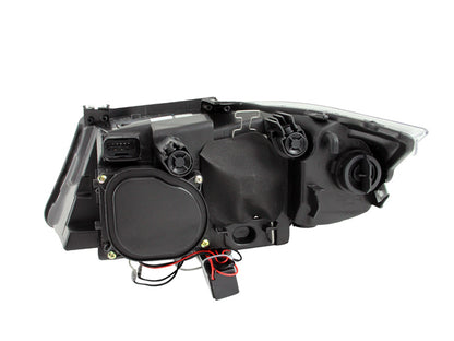 ANZO 2006-2008 BMW Serie 3 E90-E91 Faros delanteros proyectores con halo con barra LED negra (CCFL)