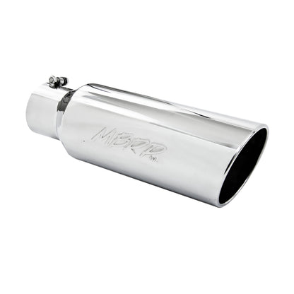 MBRP Punta universal 6 in OD Extremo enrollado 4 in Entrada 18 in Longitud T304