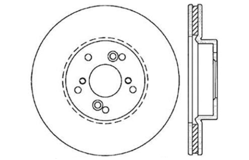 StopTech 99-08 Acura TL (calibre STD) / 01-03 CL / 04-09 TSX Rotor delantero izquierdo perforado en cruz