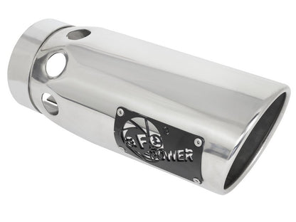 aFe Large Bore-HD 5 IN 409 SS DPF-Back Exhaust System with Polished Tip 20-21 GM Truck V8-6.6L