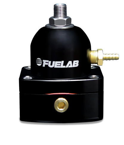 Fuelab 545 EFI Ajustable Mini FPR en línea 25-90 PSI (1) -6AN Entrada (1) -6AN Retorno - Negro