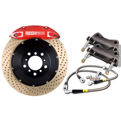 StopTech 09-10 Nissan 370Z Sport Model Only Front BBK w/ Red ST-60 Calipers Drilled Zinc 380x32mm R