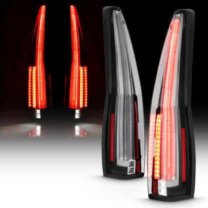 ANZO 2007-2014 Cadillac Escalade Lanternas traseiras de led vermelho/transparente
