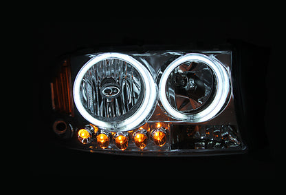 ANZO 2001-2011 Ford Ranger Crystal Headlight cromado con luces de esquina (reemplazo OE)