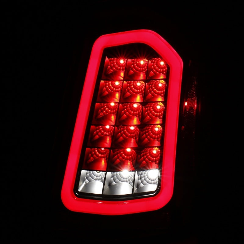 Lanternas traseiras de LED ANZO 11-14 Chrysler 300 pretas com sequencial