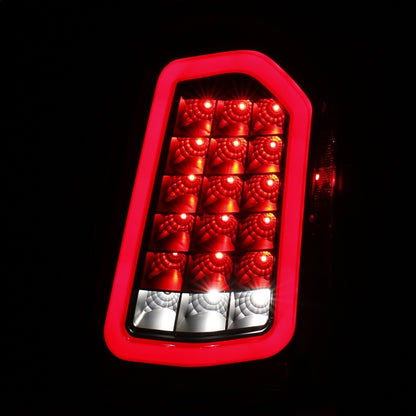 Lanternas traseiras de LED ANZO 11-14 Chrysler 300 pretas com sequencial