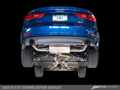 Escapamento AWE Tuning Audi 8V A3 Touring Edition - Saída Dupla Diamond Black 90 mm Pontas