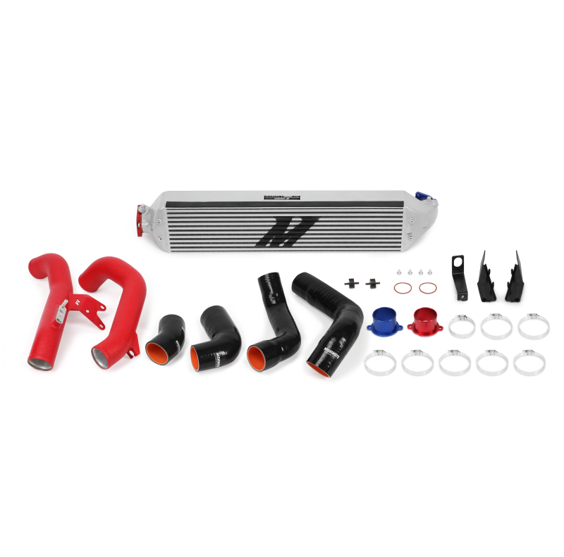 Mishimoto 2016+ Honda Civic 1.5T / 2017+ Honda Civic Si Silver Intercooler Kit com tubos vermelhos