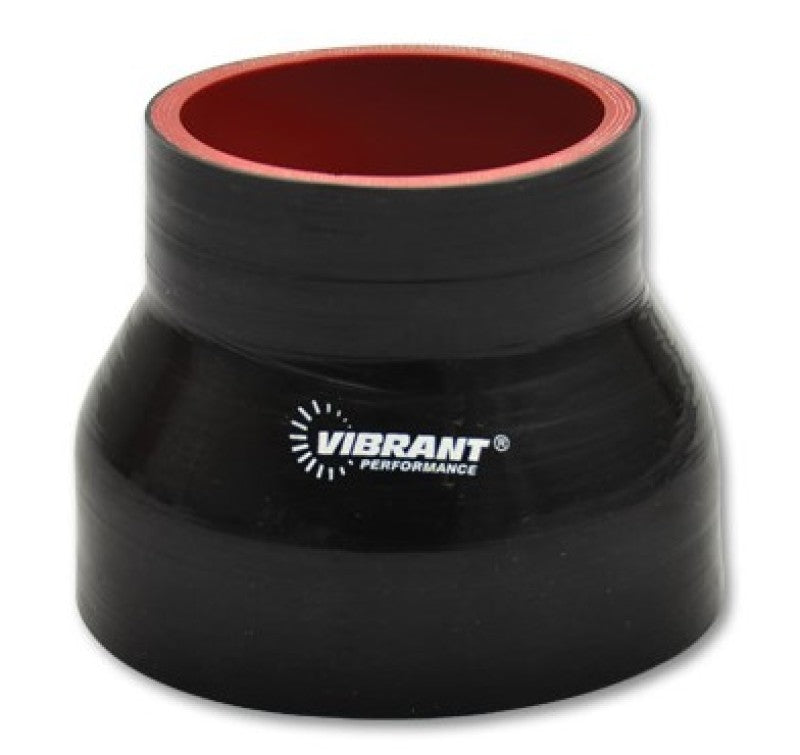 Vibrant 4 Ply Reducer Couper 1.5in ID x 1.375in ID x 3in Long - Negro