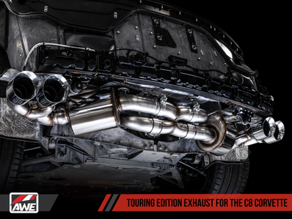 Escape AWE Tuning 2020 Chevrolet Corvette (C8) Touring Edition - Quad Chrome Silver Tips