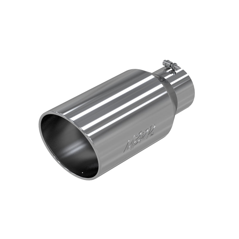 MBRP Punta universal 8in OD Extremo enrollado 5in Entrada 18in Longitud T304