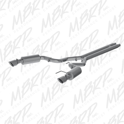 MBRP 15 Ford Mustang GT 5.0 Convertible T409 3in Cat Back Dual Split Salida trasera (versión de calle)