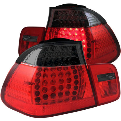 ANZO 2002-2005 4DR BMW Série 3 E46 LED lanternas traseiras vermelho/fumaça
