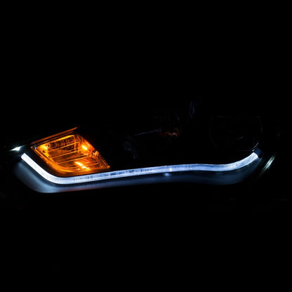 ANZO 2013-2015 Hyundai Genesis Projector Faróis c/ Plank Style Design Preto (Compatível com HID)