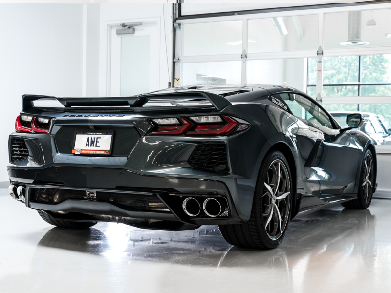 Escape AWE Tuning 2020 Chevrolet Corvette (C8) Track Edition - Quad Chrome Silver Tips