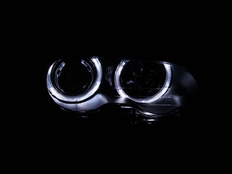 Faróis projetores ANZO 2000-2003 BMW Série 3 E46 com halo preto