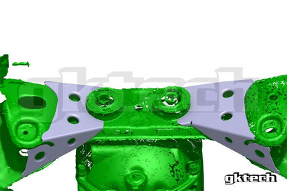 GKTech - V2 S14 240SX /S15 SILVIA/R33/R34 SKYLINE SUBFRAME SOLDADO EM PLACAS DE REFORÇO (S145-SUBF) 