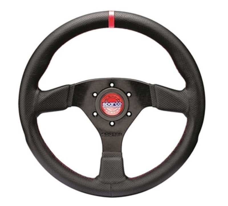 Volante Sparco R383 Champion couro preto / costura preta