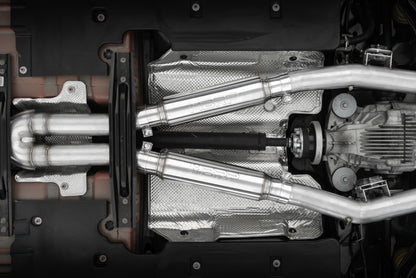 MBRP 17-21 Cargador 5.7/6.1/6.4L 3in Salida trasera doble SS Catback Escape con puntas de fibra de carbono
