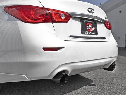 aFe Takeda 2.5in 304 SS Axle-Back Exhaust com pontas pretas 16-18 Infiniti Q50 V6-3.0L (tt)