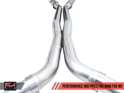 AWE Tuning 18-19 BMW F90 M5 Tubos intermediários de desempenho sem ressonância