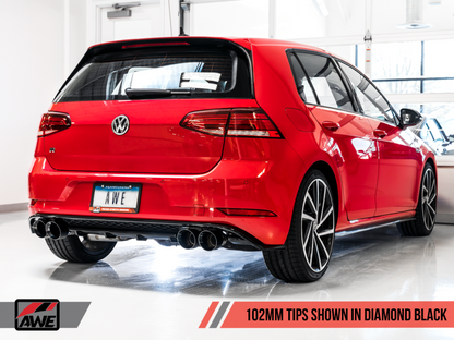 Escape AWE Tuning 15-17 Volkswagen Golf R MK7 Track Edition - Diamond Black Tips (102mm)
