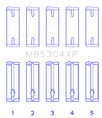 King Engine Bearings Mazda B6/B6-T/ZM/B3/B5 Main Bearing Set - Size STDX