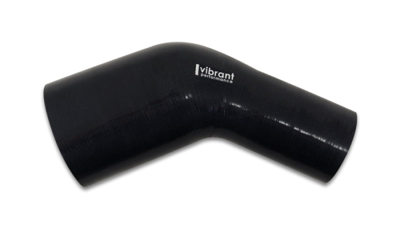 Cotovelo de transição vibrante de 2,00 pol. x 2,50 pol. de silicone preto brilhante