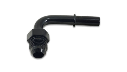 Vibrante accesorio de conexión rápida AN de aluminio de 90 grados a macho -6AN - Tamaño de manguera de 0.3125 pulg.