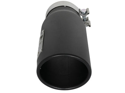 aFe MACH Force-Xp 409 Punta de escape de acero inoxidable 3.5 pulg. x 4.5 pulg. Salida x 12 pulg. L Abrazadera