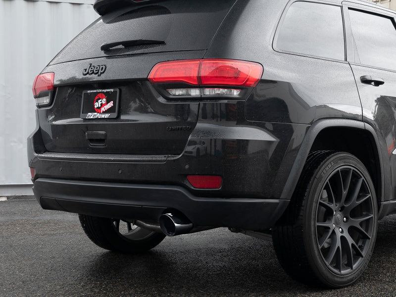 Escape aFe Large Bore HD 3in 304 SS Cat-Back com pontas pretas 14-19 Jeep Grand Cherokee (WK2) V6-3.6L