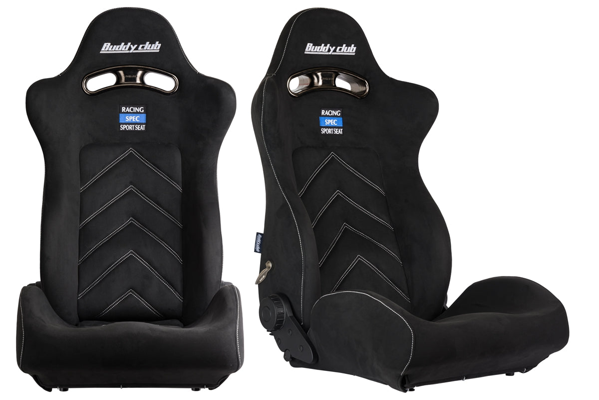 Buddy Club - Racing Spec Sport Reclinable Seat Black With Adaptor Plate (BC08-RSSS-B1)