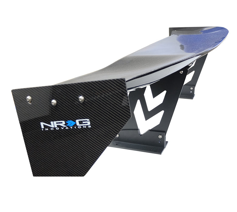 NRG - CARBON FIBER SPOILER - UNIVERSAL (59") W / NRG ARROW CUT OUT STANDS AND NRG LOGO LARGE END PLATES