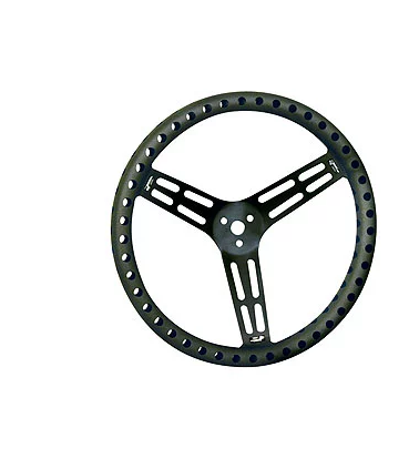 Longacre Racing - 15" Aluminum Steering Wheel Non-Coated Black Aluminum (56838)