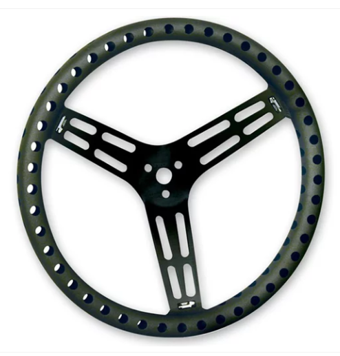 Longacre Racing - 15" Aluminum Steering Wheel Non-Coated Black Aluminum (56867)