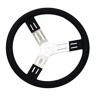 Longacre 15 Inch Aluminum Steering Wheel - Smooth Grip Racing Wheel With 2-3/4 Inch Dish