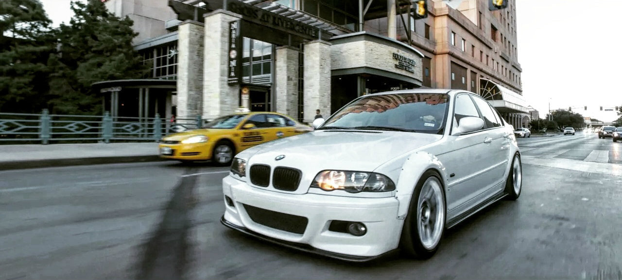 HARD Motorsport - BMW E46 Sedan M3-Style Motorsport Fender Flares- FULL SET (E46FLARE4D.FULL)