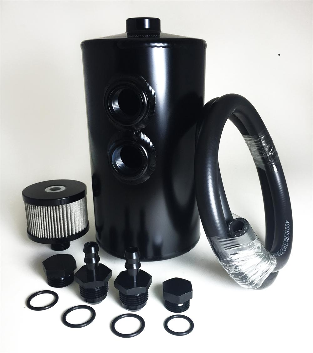 Pro Sport Gauges - Aluminum Oil Catch Can Dual Baffle - Black (PSCCAN)
