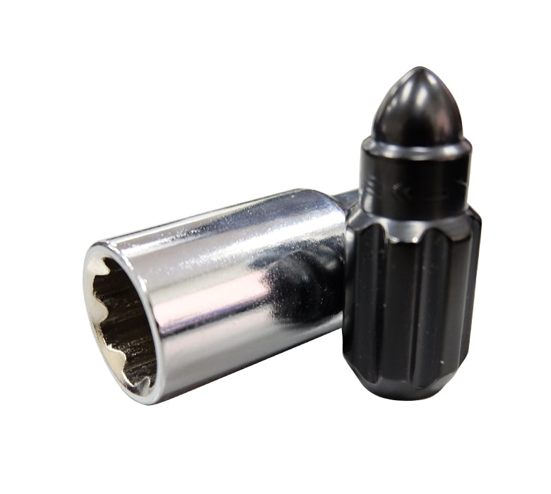 NRG - 500 SERIES "STEEL" LUG NUT BULLET SHAPE 5 LUG SETS (21 PIECES) INCL LOCK KEY