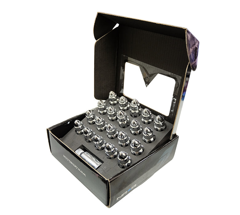 NRG - 500 SERIES "STEEL" LUG NUT BULLET SHAPE 5 LUG SETS (21 PIECES) INCL LOCK KEY