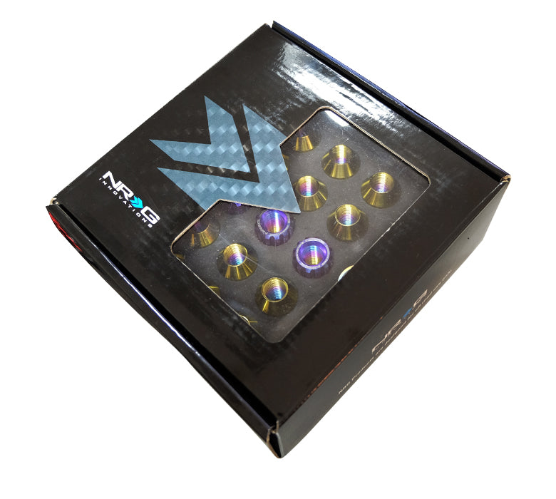 NRG - M12 X 1,5 TITÂNIO NEOCROMÁTICO CONJUNTO DE PORCAS 21 PC / CHAVE DE TRAVA