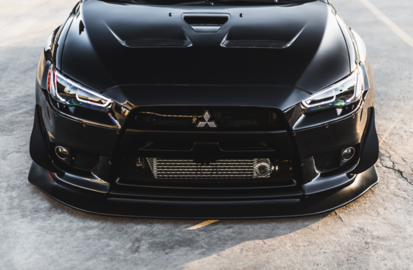 front view of EVO X with Custom Wide Body Kit