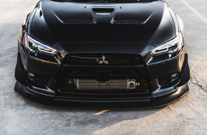 front view of EVO X with Custom Wide Body Kit