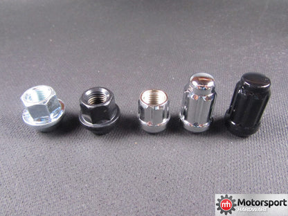 Motorsport Hardware - 82mm Black Bullet Nose Race Stud Kit 14×1.5