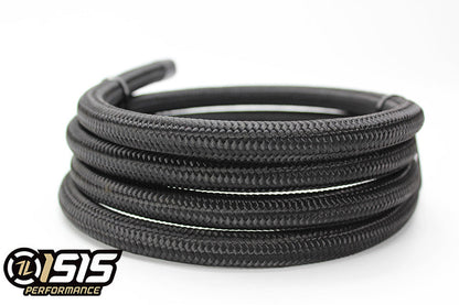 ISR Performance - Manguera de nailon negro trenzado 6AN - (por pie)(IS-6AN-BLK)