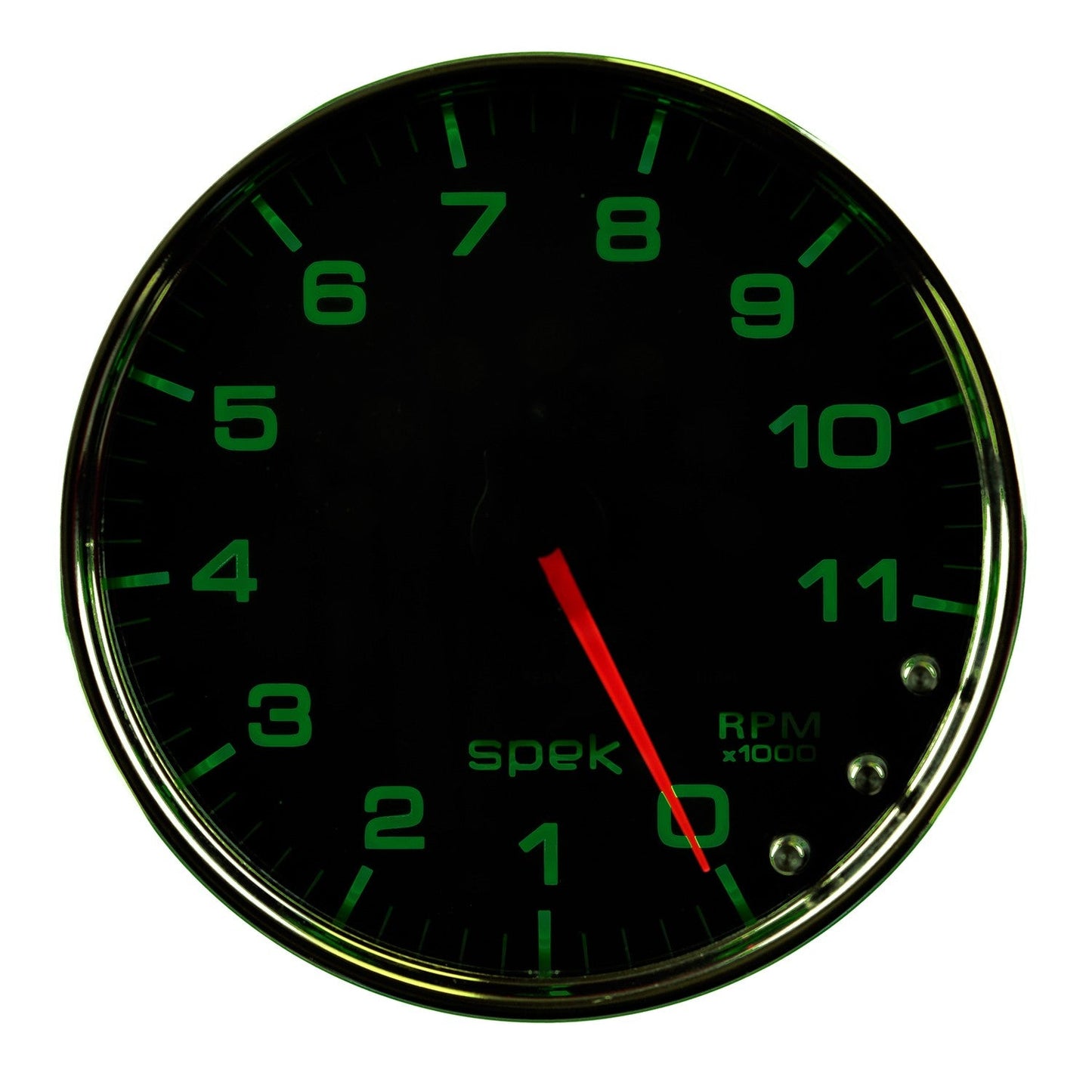 AutoMeter - TACÔMETRO IN-DASH DE 5", 0-11.000 RPM, SPEK-PRO, DISCO PRETO, BEZEL CROMADO, LENTE CLARA (P23931)
