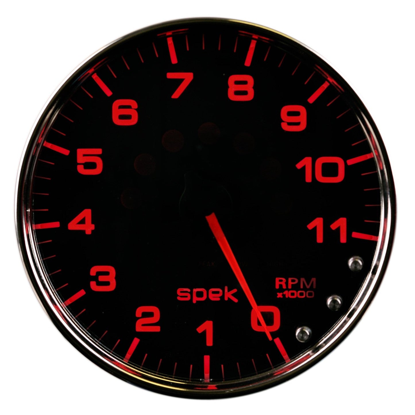 AutoMeter - TACÔMETRO IN-DASH DE 5", 0-11.000 RPM, SPEK-PRO, DISCO PRETO, BEZEL CROMADO, LENTE CLARA (P23931)