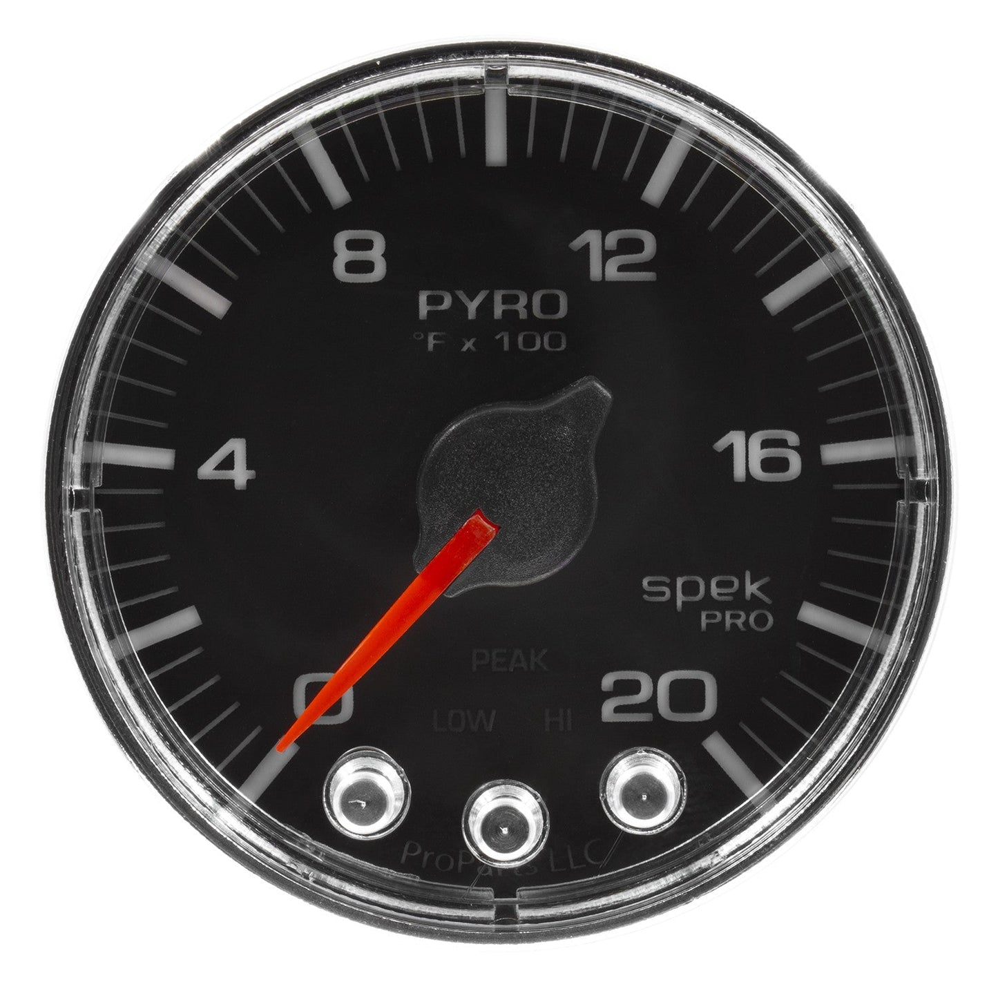 AutoMeter - 2-1/16" PYROMETER, 0-2000 °F, STEPPER MOTOR, SPEK-PRO, BLACK DIAL, CHROME BEZEL, FLAT ANTIGLARE LENS  (P310318)