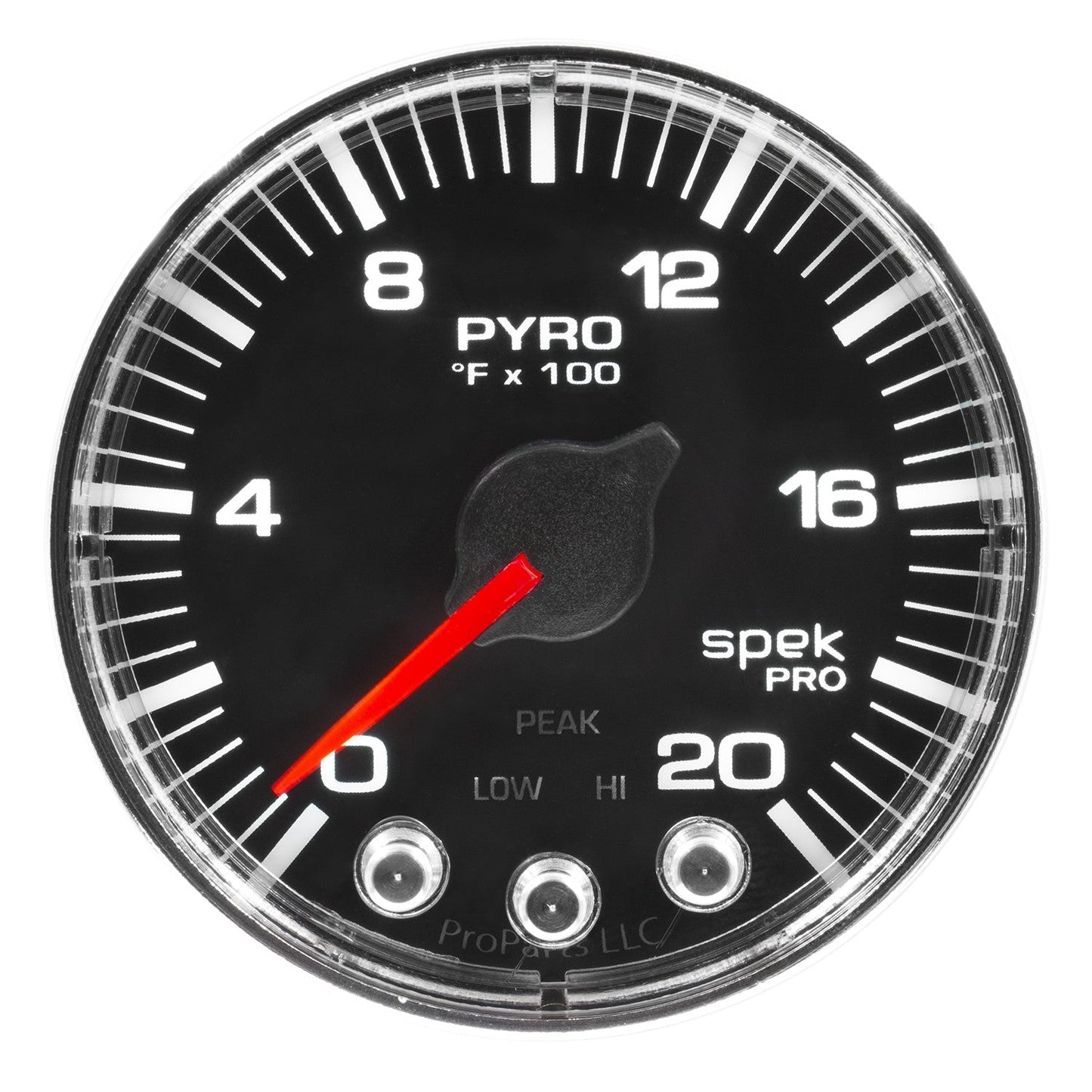 AutoMeter - 2-1/16" PYROMETER, 0-2000 °F, STEPPER MOTOR, SPEK-PRO, BLACK DIAL, CHROME BEZEL, FLAT ANTIGLARE LENS  (P310318)