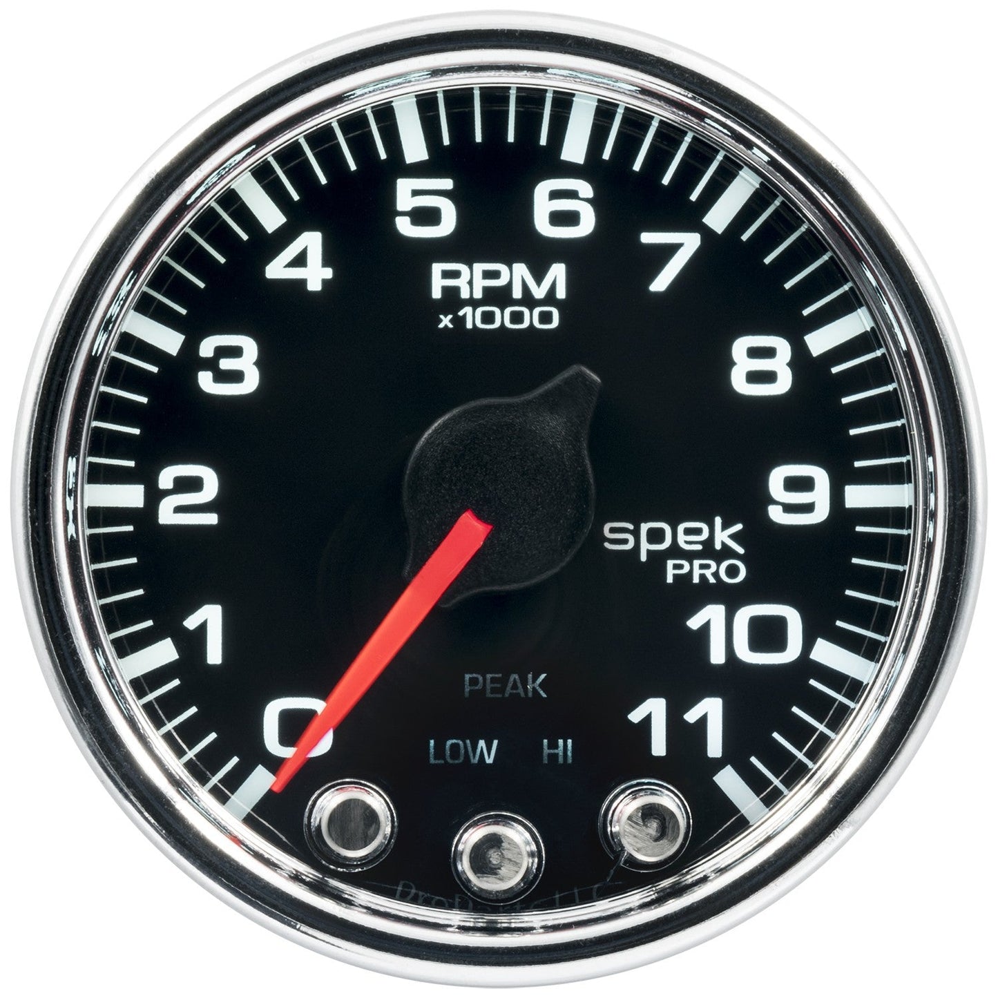 AutoMeter - TACÔMETRO IN-DASH DE 2-1/16", 0-11.000 RPM, SPEK-PRO, DIAL PRETO, BEZEL CROMADO, LENTE CLARA (P33631)